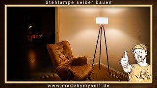 Stehlampe selber bauen, Anleitung DIY Design Lampe unter 30 € !