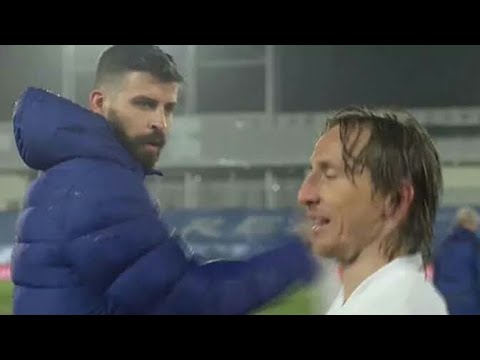 Luka Modric and Gerard Pique clashed after Real Madrid 2-1 Barcelona