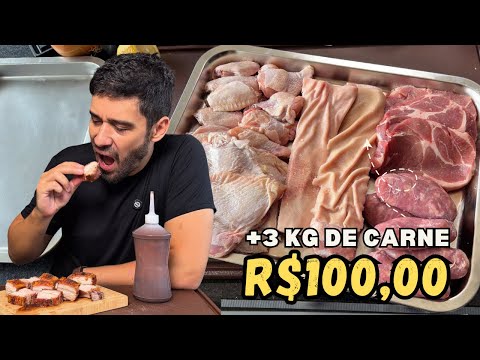 BBQ for 5 people for 100 reais | from R$100 to R$1,000 + over 3kg of meat!