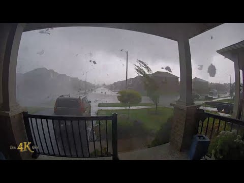 Canada: Doorbell view of Barrie tornado + drone view of destruction path 7-15-2021