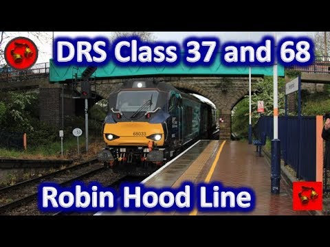 DRS Class 68 and 37 passing Shirebrook (Robin Hood Line)