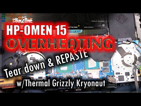 HP OMEN 15 thermal paste replacement & Disassembly fix overheating