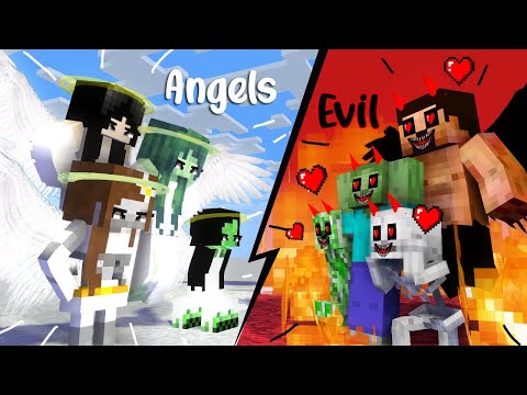 ANGELS VS EVIL - CUTE AND COOL STORY - MINECRAFT
