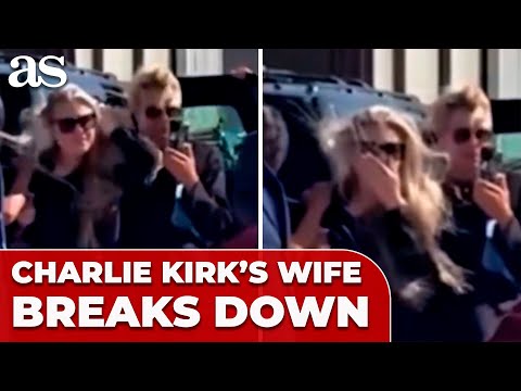 CHARLIE KIRK'S WIFE breaks down seeing his CASKET unloaded from AIR FORCE TWO