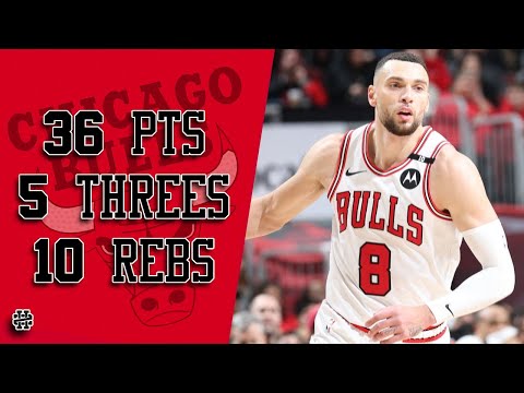 Zach LaVine 36 pts 5 threes 10 rebs vs Kings 24/25 season
