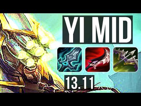YI vs AKSHAN (MID) | 2.6M mastery, 9/1/5, 1600+ games, Legendary | KR Grandmaster | 13.11