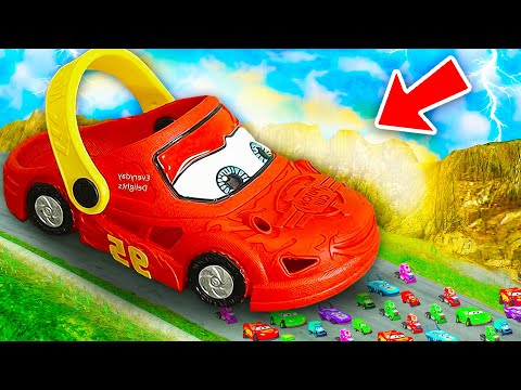 Big & Small Lightning McQueen Kids Crocs Slippers vs Chick Hicks vs DJ vs Pixar Car vs WHO IS BEST?