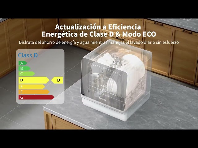 Máquina de Lavar Loiça Airmsen Tdqr09a Mini 3 Conjuntos 5L 8+3 Programas video