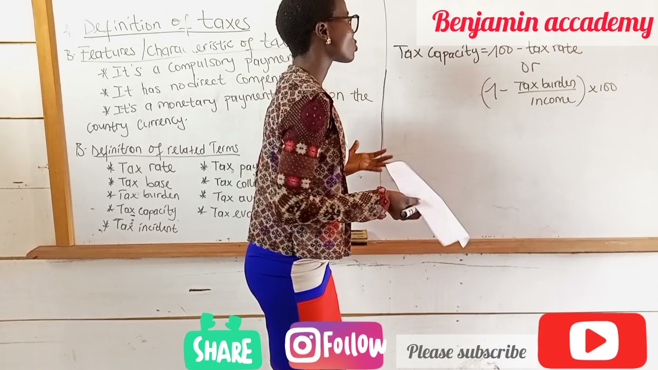 INTRODUCTION TO TAXATION./definition of taxes. @BENJAMINACCADEMY
