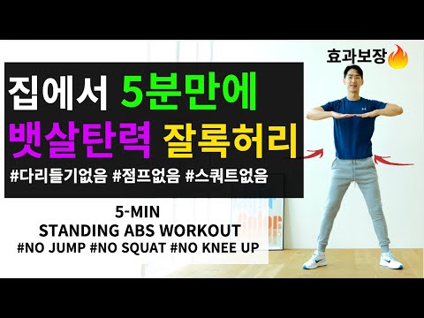 단5분!! 중년 뱃살 내장지방 무조건 빠지는 최고의 서서하는 복근 운동 걷기대신 매일 하세요!! 효과보장 Standing Abs Workout 임피티 IMPT DIET