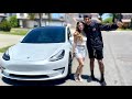 I Surprised My Girlfriend With A Tesla Model 3!
