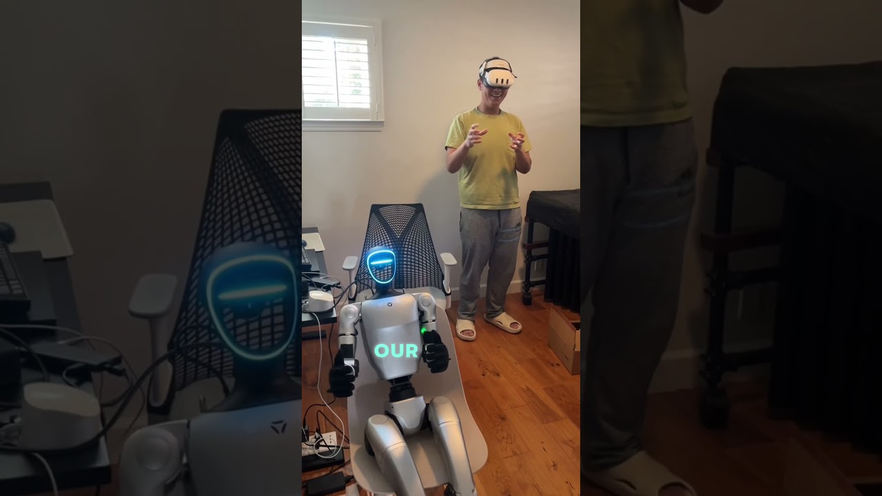 You can control Unitree G1 w/ a VR headset!! #unitree #robotics #robot