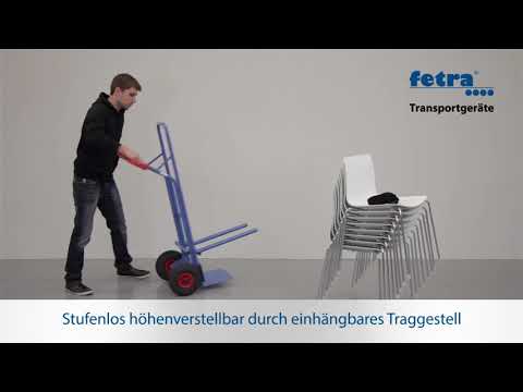 Fetra Stuhlkarre 1300mm hoch Traggestell einhängbar mit Vollgumi-Bereifung-youtube_img