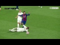Sergio Ramos was shown a straight red card for this two-footed lunge on Barcelona's Lionel Messi