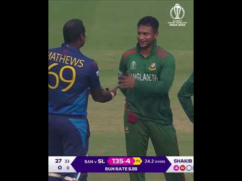 Angelo Mathews is out without facing a ball! 👀#CWC23 #BANvSL #Cricket #CricketReels