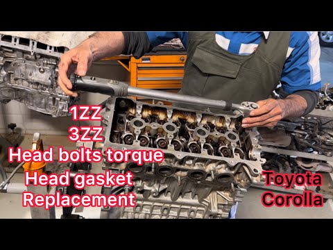 1ZZ Engine Head Bolts Torque || Head Gasket Replacement Of Toyota Corolla
