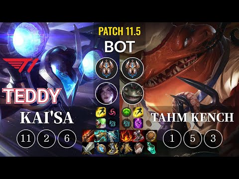 T1 Teddy Kai'Sa vs Tahm Kench Bot - KR Patch 11.5