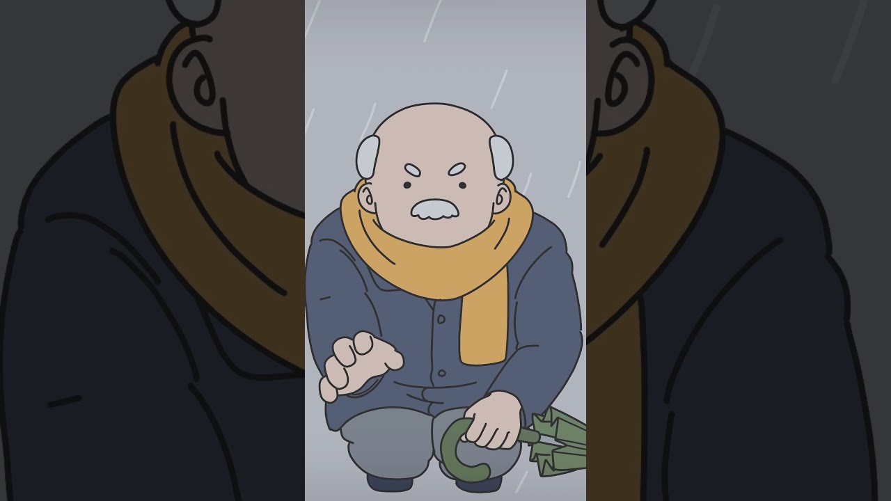 どしゃぶりで家が...☔ #じぇりねこ #Jellycat #ゆるキャラ #ショートアニメ #character #イラスト #Animation #shorts