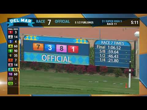 Will Take a Kiss wins race 7 at Del Mar 8/1/20