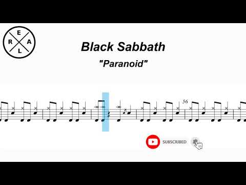 Paranoid - Black Sabbath - Drum Score