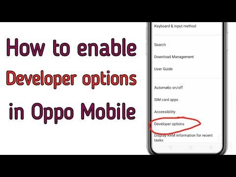 How to enable developer options in Oppo mobile