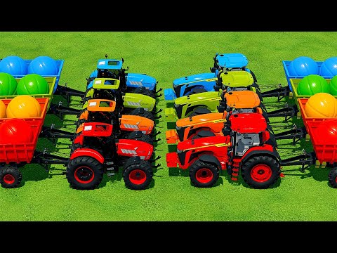 JOHN DEERE TRACTORS vs LAMBORGHINI TRACTOR PARKOUR - Farming Simulator 22