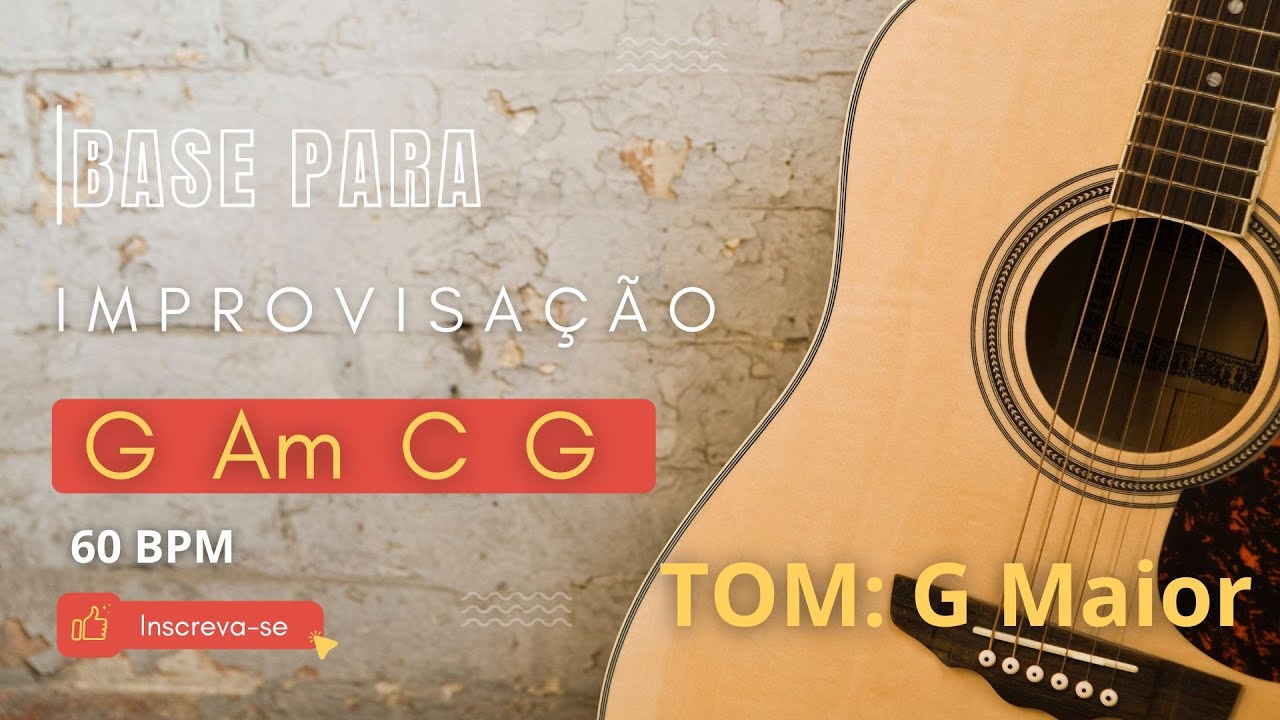 Base  para Improvisar em G | I - ii - IV - I | Backing Track para Solo | Guitarra ou Violão