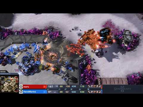 StarCraft 2 - Mass Ravens vs. Mass BC Vikings | HeRoMaRinE vs. Maru  #Shorts