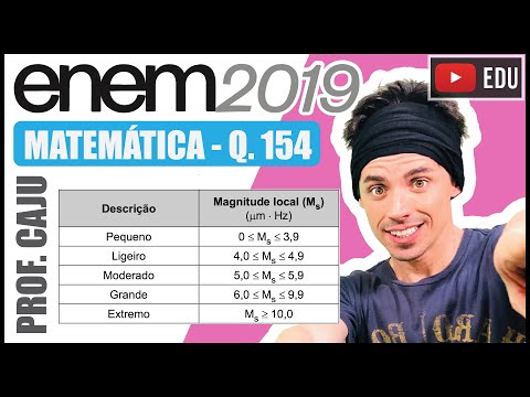 [ENEM 2019] 154 📘 LOGARITMO - Charles Richter e Beno Gutenberg desenvolveram a escala Richter, que