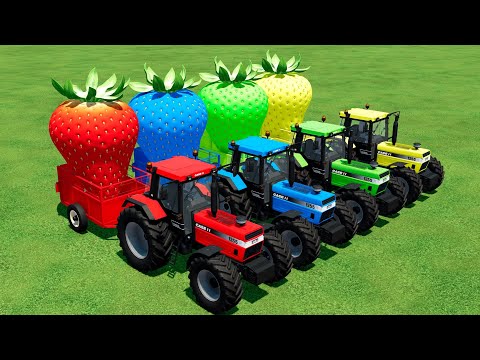 CASE TRACTORS TRANSPORTING STRAWBERRY  PARKOUR - Farming Simulator 22