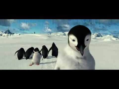 Happy Feet official trailer still with Mumble mid-tap on Antarctic ice, hinting at the film’s jukebox musical energy