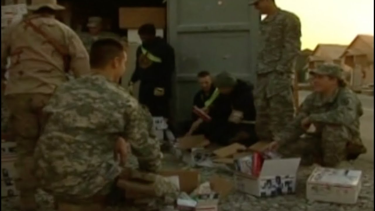 Soldiers receive care packages while deployed to Afghanistan