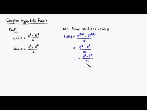MTH 540 Complex Hyperbolic Functions
