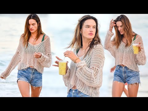 Alessandra Ambrosio at the beach in Florianopolis
