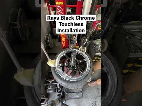 Touchless installation on these black chrome Rays Wheels.