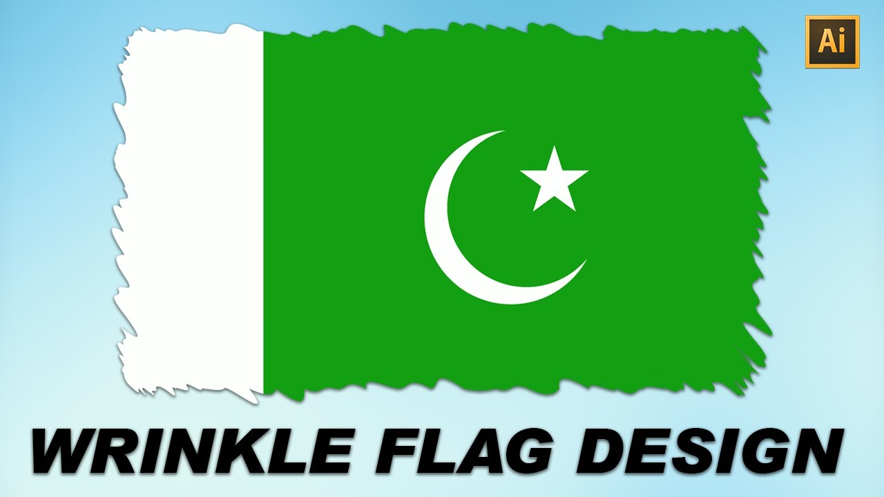 How to Create a Wrinkle Flag Vector Design in Adobe Illustrator | Easy Tutorial for Beginners