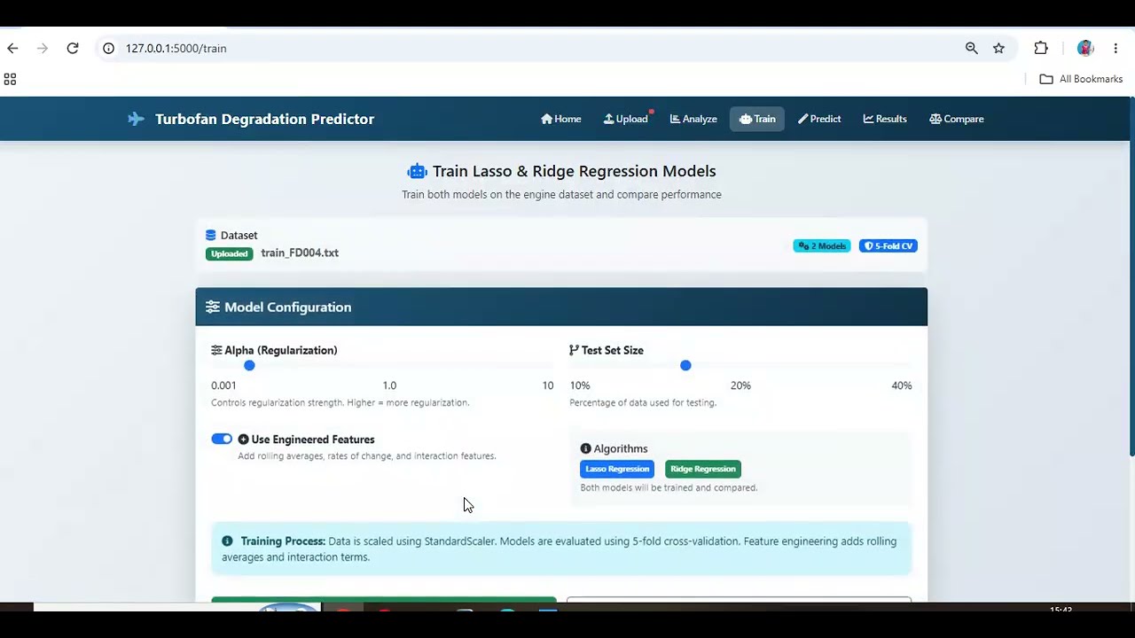 Turbofan Engine Degradation Prediction Using Machine Learning