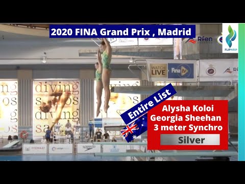 2020 Alysha Koloi & Georgia Sheehan - 3 meter synchro Diving - FINA Grand Prix Madrid