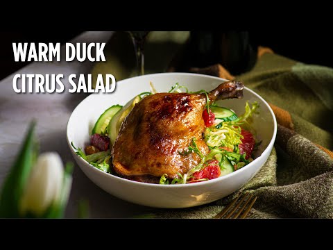 Warm Duck Citrus Frisée Salad | How To Make Duck Confit