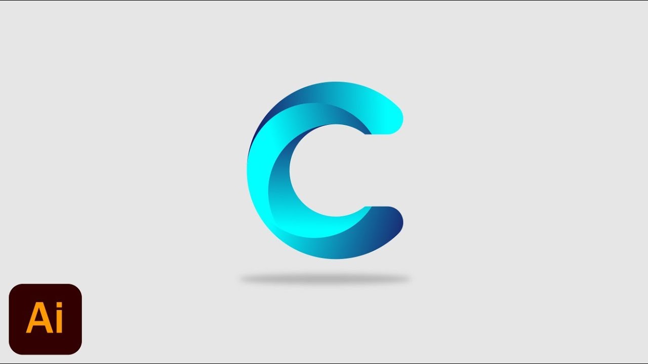 Letter C Gradient Logo Design. Adobe Illustrator Tutorial.