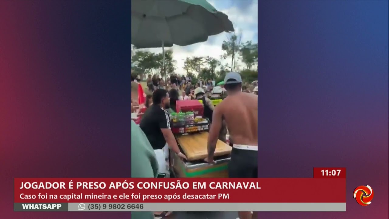 Jogador é preso após confusão durante o carnaval na capital mineira