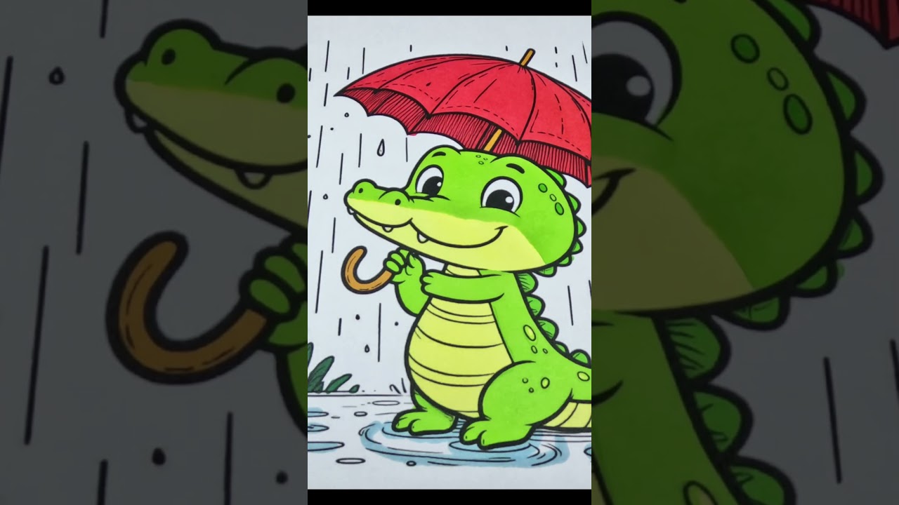 Cute Crocodile Coloring Pages Tutorial