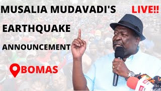 LIVE!! MUSALIA MUDAVADI'S EARTHQUAKE ANNOUNCEMENT AT THE BOMAS OF KENYA!! DP RUTO IN ATTENDANCE!!