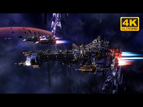 Imperial Navy vs Tau Merchant Fleet - Skalgrim Mod - 4K Quality - Battlefleet Gothic Armada 2