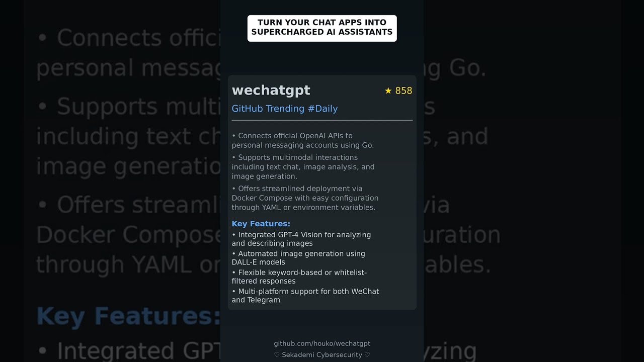GitHub Trending Repositories: houko/wechatgpt 🇬🇧