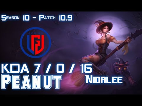 LGD Peanut NIDALEE vs GRAVES Jungle - Patch 10.9 KR Ranked