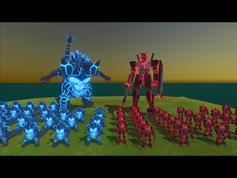 Growing Godzilla Thunder VS Cyber Punk Gundam Fight Comparison
