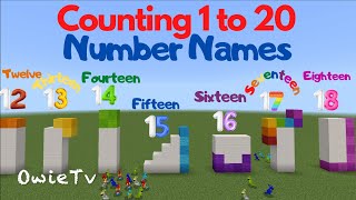 Numberblocks Minecraft COUNTING 1-20 Number Names | Learn To Count | Counting Song with Number Names