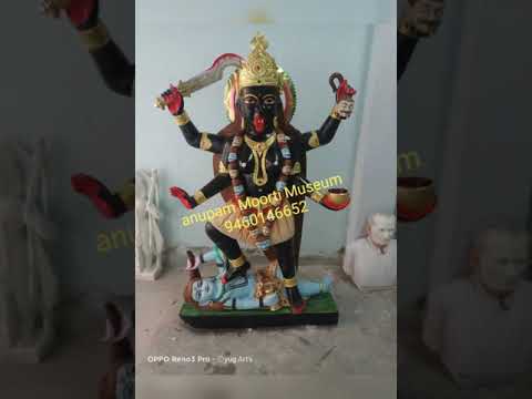 Painted bleck marble kali maa statue, for worship, home