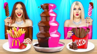 Rich Girl vs Broke Girl Chocolate Fondue Challenge | Crazy Food Battle by RATATA COOL